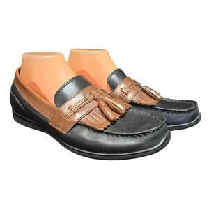 Dockers Black & Brown Sinclair Kiltey Tassel Loafers Men's Dress Shoes